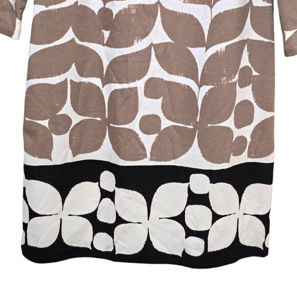 London Times Leaf Print 3/4 Sleeve Mini Shift Dress Sz 6 - Picture 5 of 7